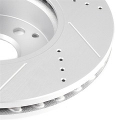 Front Discs Brake Rotors For Mercedes-Benz C250 C300 SLK250 Slotted Drilled 2pcs