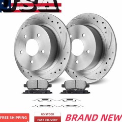 Front Drilled Rotors & Brake Pads for Jeep Patriot Compass Caliber Dodge Avenger