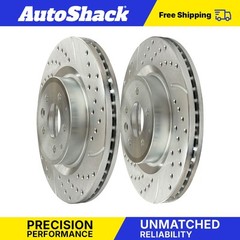 Front Drilled Coated Brake Rotors Pair 2 for Ford Taurus Flex 2011-2019 Explorer