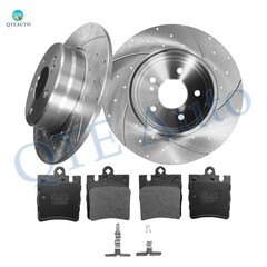 6P Rear 290mm Drilled Brake Rotors-Ceramic Brake Pad For 2003 Mercedes-Benz C230