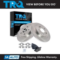 TRQ Rear Metallic Disc Brake Pads Set & 2 Rotors Kit for Matrix Vibe xB