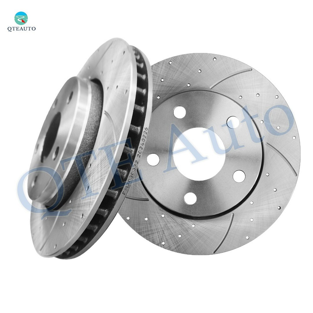 Front 302mm Drilled Slotted Brake Disc Rotors For 2018 Jeep Wrangler JK