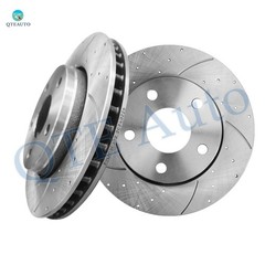 Front 302mm Drilled Slotted Brake Disc Rotors For 2018 Jeep Wrangler JK