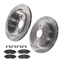 Rear Brake Rotors and Pads Kit for Saturn Outlook 2007-10 Buick Enclave 2008-17