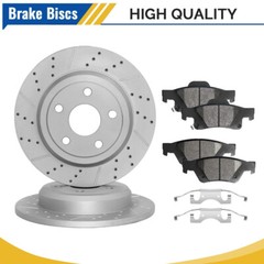 For Dodge Durango Grand Cherokee 2011-2020 SOLID Rear Rotors Ceramic Brake Pads