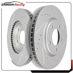 Fits DODGE GRAND CARAVAN 2001 – 2007 Front Drilled Slotted Brake Disc Rotors