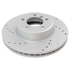 TRQ Performance Drilled Slotted Rotor & Metallic Brake Pad Front Kit