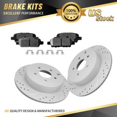 Rear Drilled Rotors + Ceramic Brake Pads for Nissan Murano Pathfinder Quest FX35