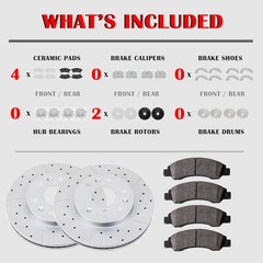 13.23″ Rear Drilled Brake Rotor Disc Brakes Pad Kits Fit 15-17 Ford F-150