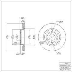 Dynamite Friction Front Disc Brake Rotor for Jetta, Bora (604-74032)