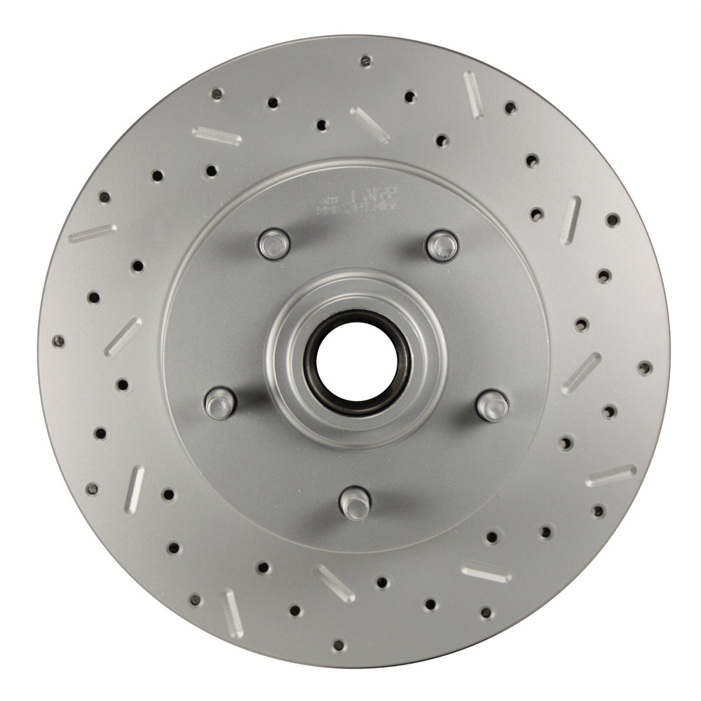 LEED Brakes -5514 RCDS Cross drilled slotted front rotor GM single piston cars
