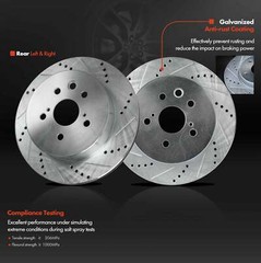 2x Rear Side Drilled Brake Rotors for Lexus GS300 GS350 GS430 GS450h IS250 IS350