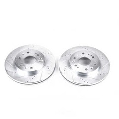 Disc Brake Rotor Set-Front Drilled, Slotted and Zinc Plated Brake Rotor Pair