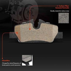 Rear Drilled Brake Rotors + Brake Pads for Mini Cooper 2015-2019 L3 1.5L L4 2.0L