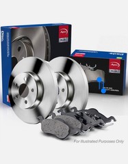FOR FORD C-MAX TDCi 2.0D 07 TO 10 REAR SOLID BRAKE DISCS AND PADS SET 280 MM
