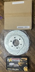 Disc Brake Rotor Set-Rear Drilled, Slotted and Zinc Plated Brake Rotor With Pads