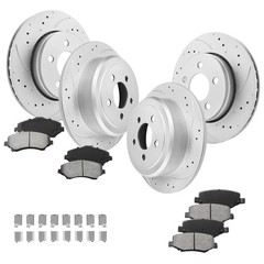 Front & Rear Drilled Rotor & Ceramic Brake Pad Kit for Jeep Liberty Dodge Nitro