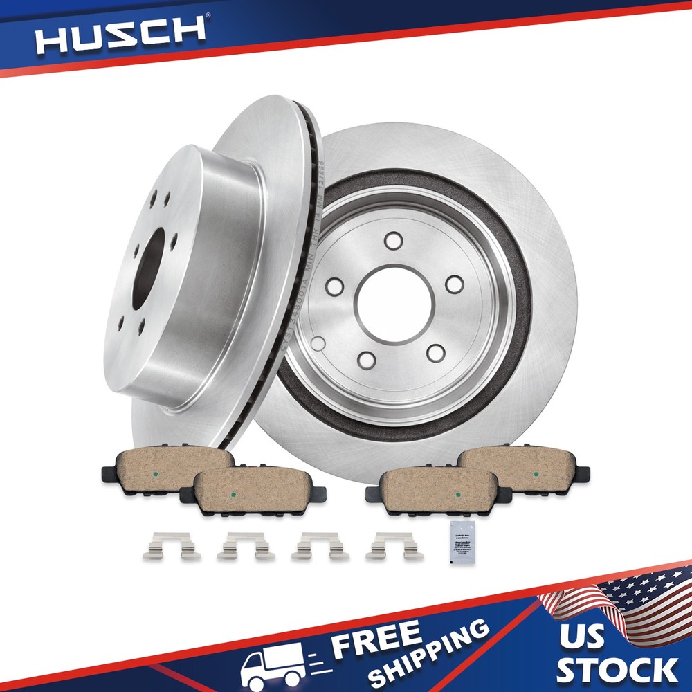 Rear-Brake Rotors Ceramic Brake Pads w/ Hardware for INFINITI Q50 Q70 QX70 Q70L