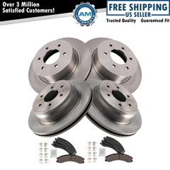 Front & Rear Brake Pad & Rotor Kit Ceramic Fits 2016-2021 Nissan TITAN XD