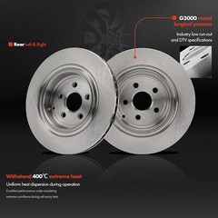 2pcs Rear Left & Right Side Disc Brake Rotors for Chevrolet SS 2015-2016 V8 6.2L