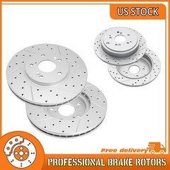 Front & Rear Drilled Brake Rotors For Acura MDX Honda Pilot 2003 2004 2005-2008