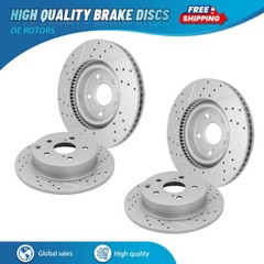 4PCS Front & Rear Drilled Disc Rotors Set for 2006 2007 2008 – 2018 Toyota Rav4