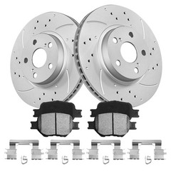 Front Rear Brake Rotors Brake Pads Kit for 2005-2007 2008 2009 2010 Scion TC