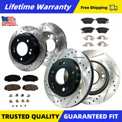 275mm Front Rear Drilled Slotted Rotors Brake Pads For 2009 2010 Pontiac Vibe