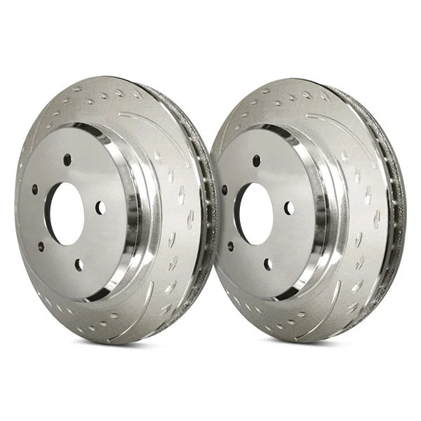 For Volkswagen Passat 98-05 Brake Rotors Diamond Slot Dimpled & Slotted 1-Piece