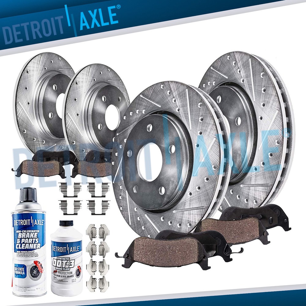 Front & Rear Drilled Rotors + Brake Pads for 2011-2014 Ford Edge Lincoln MKX