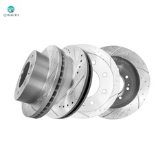 4PC Front 355mm-Rear 360mm Drilled Brake Rotors For 2011-2015 GMC Sierra 2500 HD