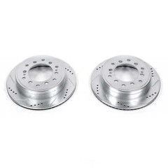 Disc Brake Rotor Set-Rear Drilled, Slotted and Zinc Plated Brake Rotor Pair