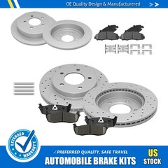 For 2000-02 2003 Ford F-150 4WD 5-Lugs Front Rear Brake Disc Rotors Ceramic Pads