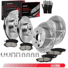 Front & Rear Drilled Brake Rotors +Brake Pads Kits For 2014-2018 Subaru Forester