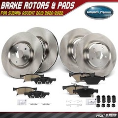 12x Front & Rear Disc Brake Rotors & Ceramic Brake Pads for Subaru Ascent 19-22