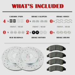 Front Drilled Rotors Discs and Ceramic Brake Pads Kit for 2014-2017 Nissan Rogue
