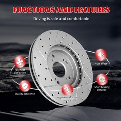 AWD Front Rear Drilled Disc Brake Rotors for 2016 2017 2018 Mazda CX-3
