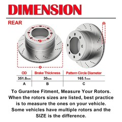 13.91 Inch Front and Rear Drilled Rotors Brake Pads Kits for Dodge Ram 1500 2500