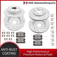 Fit for Toyota Rav4 Lexus HS250H Front and Rear Drilled Rotors Discs Brakes Pads