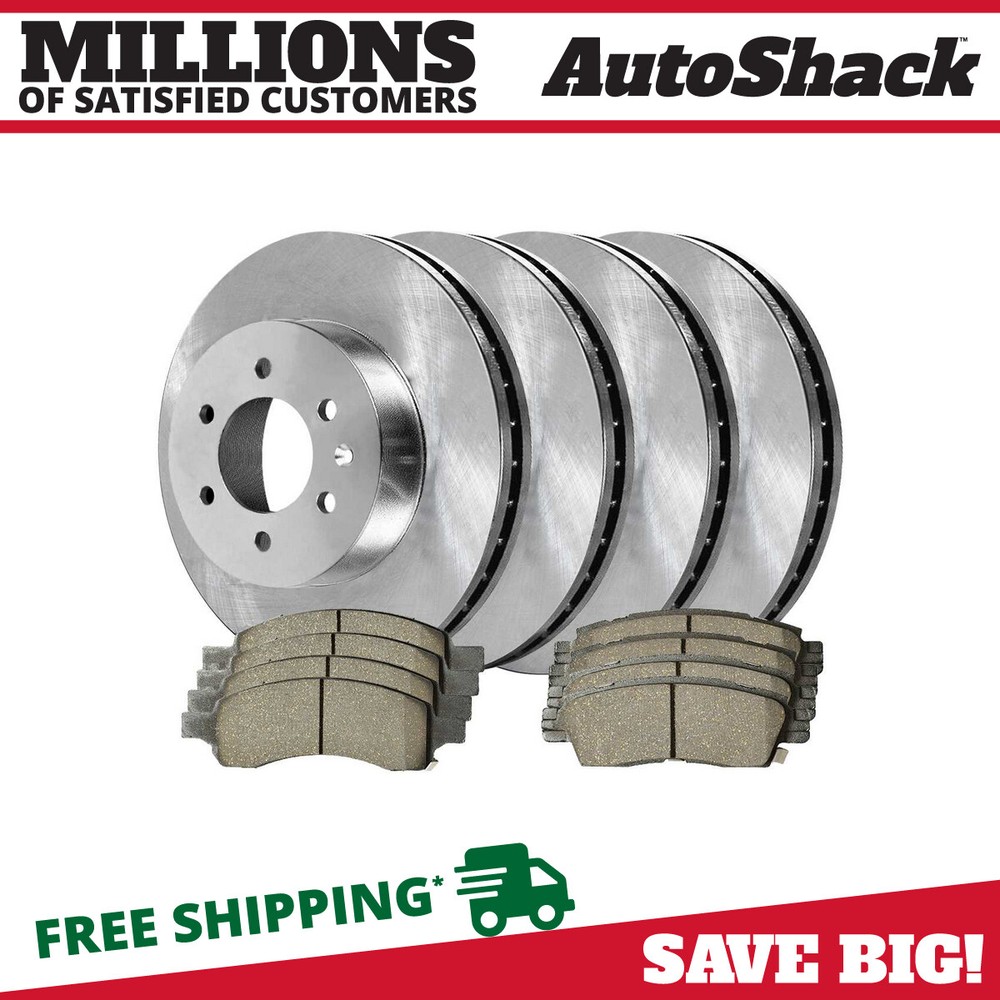 Front & Rear Brake Rotors & Pads for Chevy Traverse GMC Acadia Buick Enclave V6