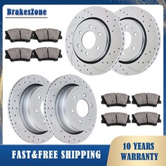 Front and Rear Brake Rotors Pads Kit fit for Ford F-150 10-11 Drilled Slotted