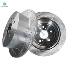 Rear 288mm Drilled Slotted Brake Disc Rotors For 2004-2006 Lexus RX330 Base