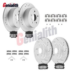 Front & Rear Drilled Rotors Brake Pads fits Toyota Avalon Camry Lexus ES350