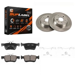 Fit 2013 – 2016 Ford Fusion Lincoln MKZ Rear Disc Rotors Ceramic Brake Pads Kit