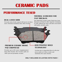 4WD Front Rear Brake Rotors Ceramic Brakes Pads for Ford F-150 Lincoln Mark LT