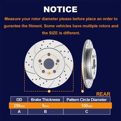 Fit for Toyota Corolla Matrix VIBE Brakes Front Rear Discs Rotors Brake Pads Kit
