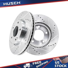 11.02 inch (280mm) FRONT Drilled Slotted Disc Rotors for 2003- 2014 Kia Hyundai