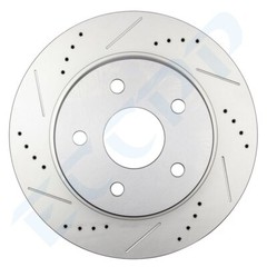 Front Drilled Rotors + Ceramic Brake Pads for 2004 2005 Dodge RAM 1500 Durango