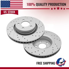 12.60 inch Front Drilled Slot Disc Brake Rotors for Ford Mustang 2015 2016-2024
