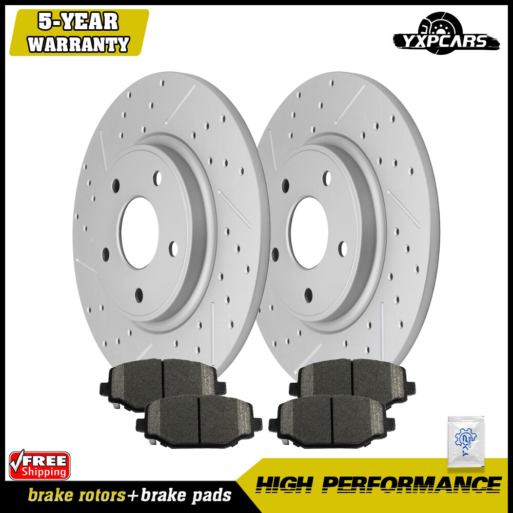 328mm Rear Disc Rotors + Ceramic Brake Pads for Dodge Grand Caravan Journey C/V